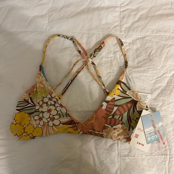 NWT Roxy Reversible Bikini Top M - Picture 2 of 4